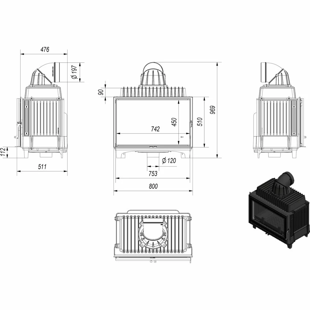 Ενεργειακό τζάκι αερόθερμο μαντεμένιο KRATKI FRANEK/14/PF 14KW / 120 - 150 M2 7 Ενεργειακό τζάκι αερόθερμο μαντεμένιο KRATKI FRANEK/14/PF 14KW / 120 - 150 M2 - Image 5