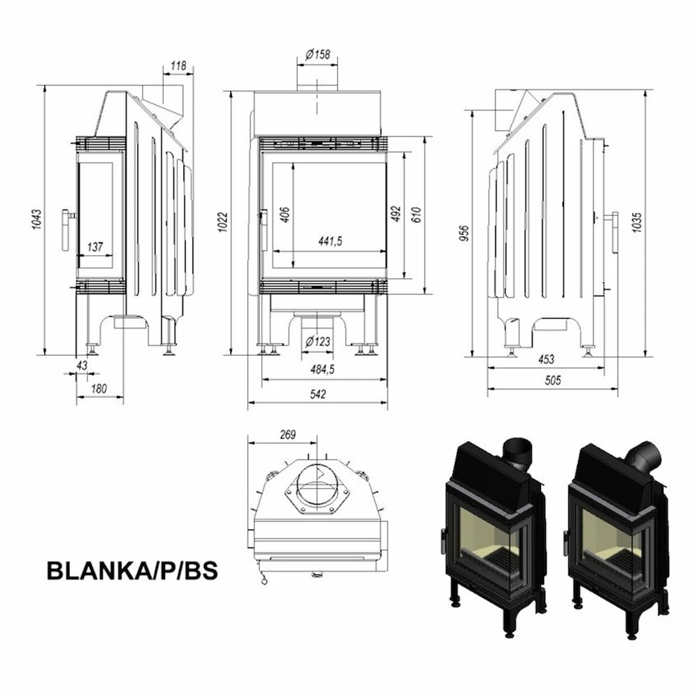 Ενεργειακό τζάκι αερόθερμο δεξιά γωνία KRATKI BLANKA 670/570/P/BS 8KW / 80-110m2 4 Ενεργειακό τζάκι αερόθερμο δεξιά γωνία KRATKI BLANKA 670/570/P/BS 8KW / 80-110m2 - Image 2