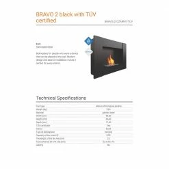 Εστία / Τζάκι βιοαιθανόλης τοίχου KRATKI BRAVO/2/CZARNY/TUV -ΕΝΕΡΓΕΙΑΚΑ ΤΖΑΚΙΑ Εκπτώσεις kratki bravo 2 czarny tuv 1 5