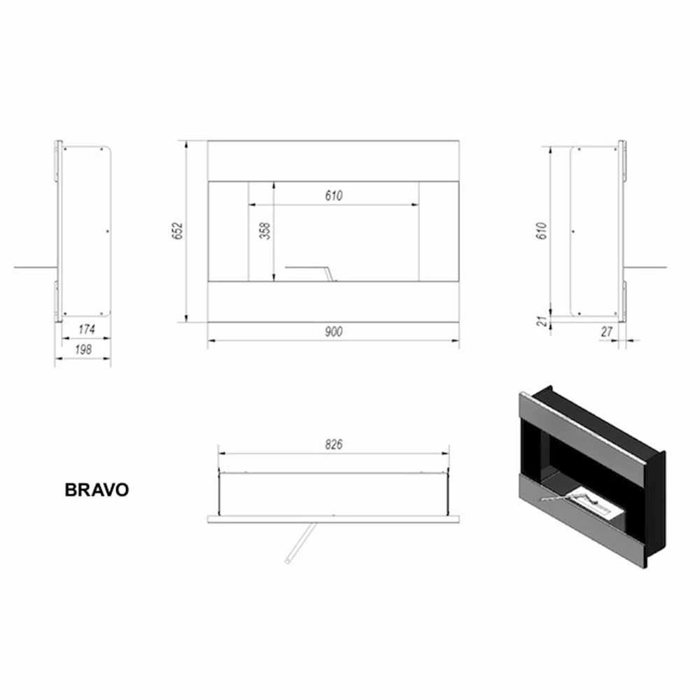 Εστία / Τζάκι βιοαιθανόλης KRATKI BRAVO/CZARNY/TUV 4 Εστία / Τζάκι βιοαιθανόλης KRATKI BRAVO/CZARNY/TUV - Image 2