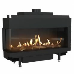 Ενεργειακό τζάκι υγραερίου αριστερή γωνία KRATKI LEO/L/100/G31/37MBAR