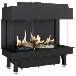 Ενεργειακό τζάκι φυσικού αερίου 3 όψεων KRATKI LEO/LP/70/G20 7,8KW (65M2)