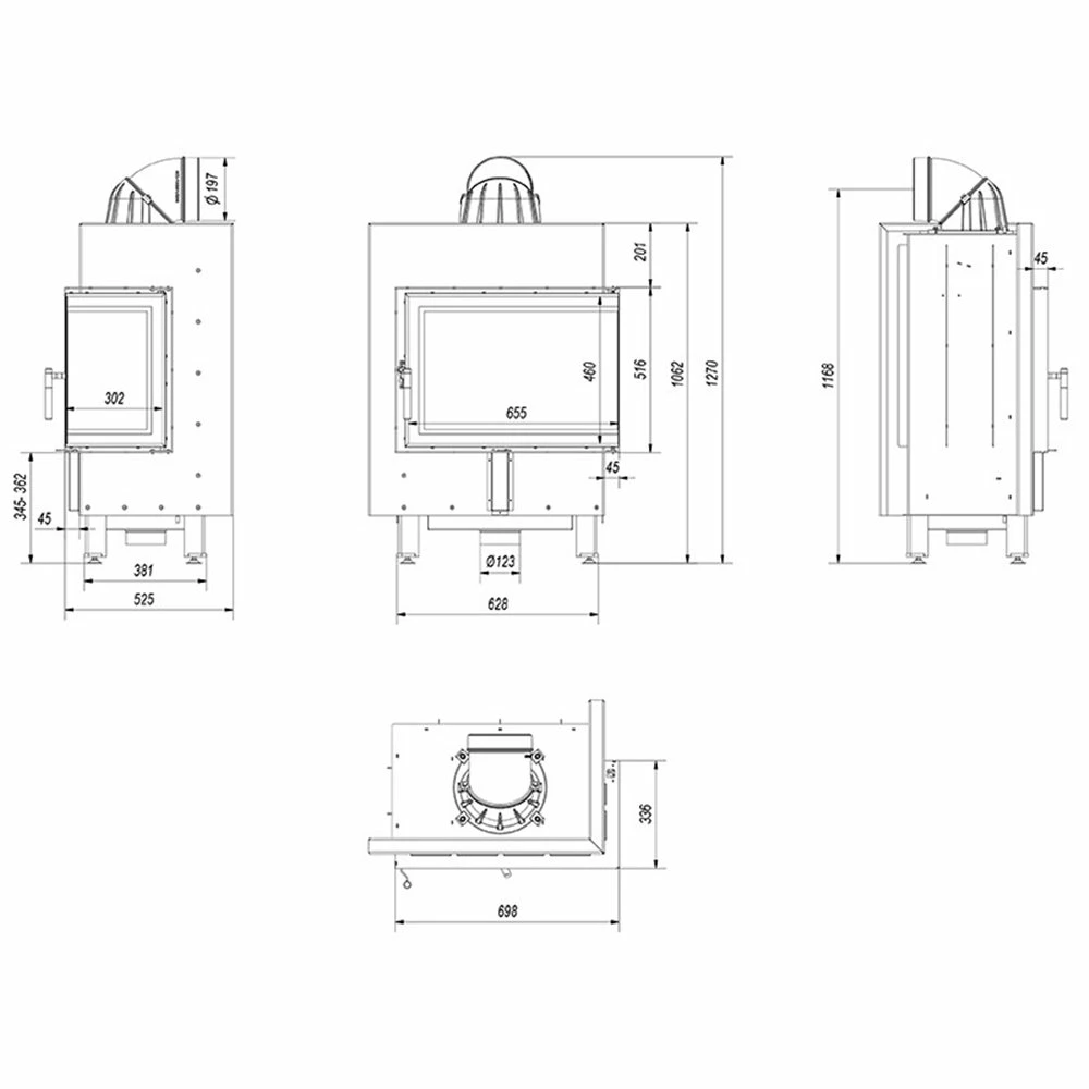 Ενεργειακό τζάκι αερόθερμο δεξιά γωνία KRATKI LUCY/12/P/BS 12KW 100-160M2 4 Ενεργειακό τζάκι αερόθερμο δεξιά γωνία KRATKI LUCY/12/P/BS 12KW 100-160M2 - Image 2
