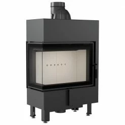 Ενεργειακό τζάκι αερόθερμο αριστερή γωνία KRATKI LUCY/12/SLIM/L/BS 8KW 60-90M2