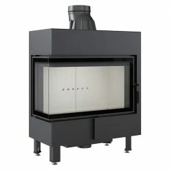 Ενεργειακό τζάκι αερόθερμο αριστερή γωνία KRATKI LUCY/14/L/BS 14KW 100-180M2