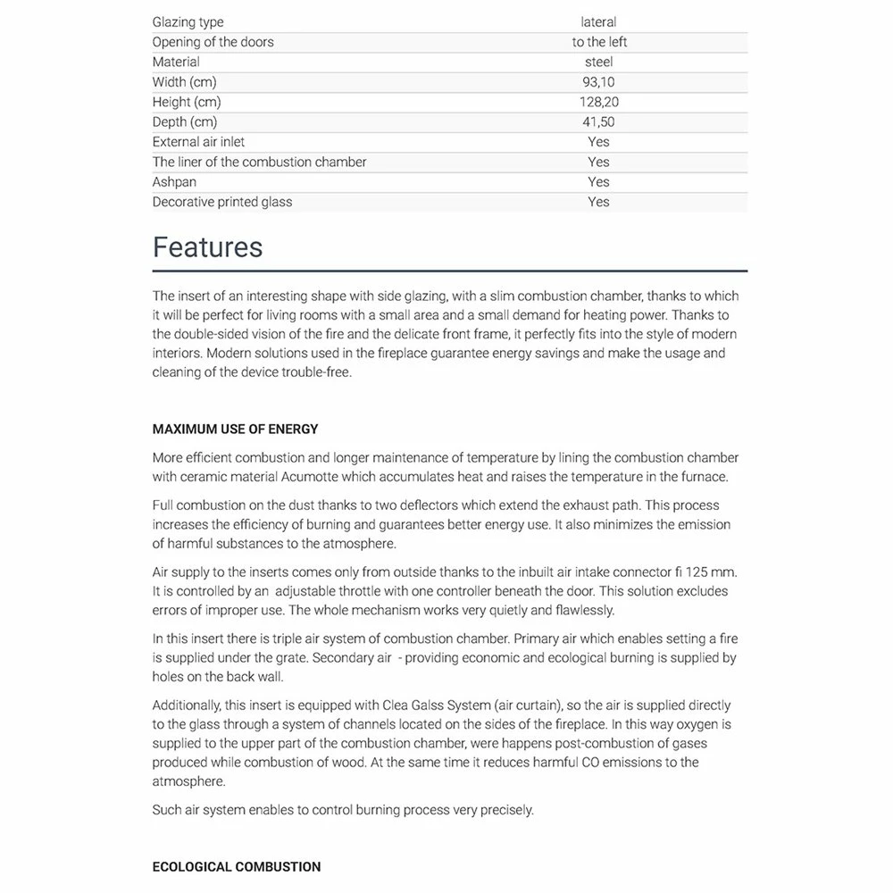 Ενεργειακό τζάκι αερόθερμο αριστερή γωνία KRATKI LUCY/14/SLIM/L/BS 10KW 80-100M2 7 Ενεργειακό τζάκι αερόθερμο αριστερή γωνία KRATKI LUCY/14/SLIM/L/BS 10KW 80-100M2 - Image 5