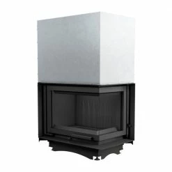 Ενεργειακό τζάκι μαντεμένιο με συρόμενη πόρτα δεξιά γωνία KRATKI MAJA/P/BS/G 8KW / 90-120m2