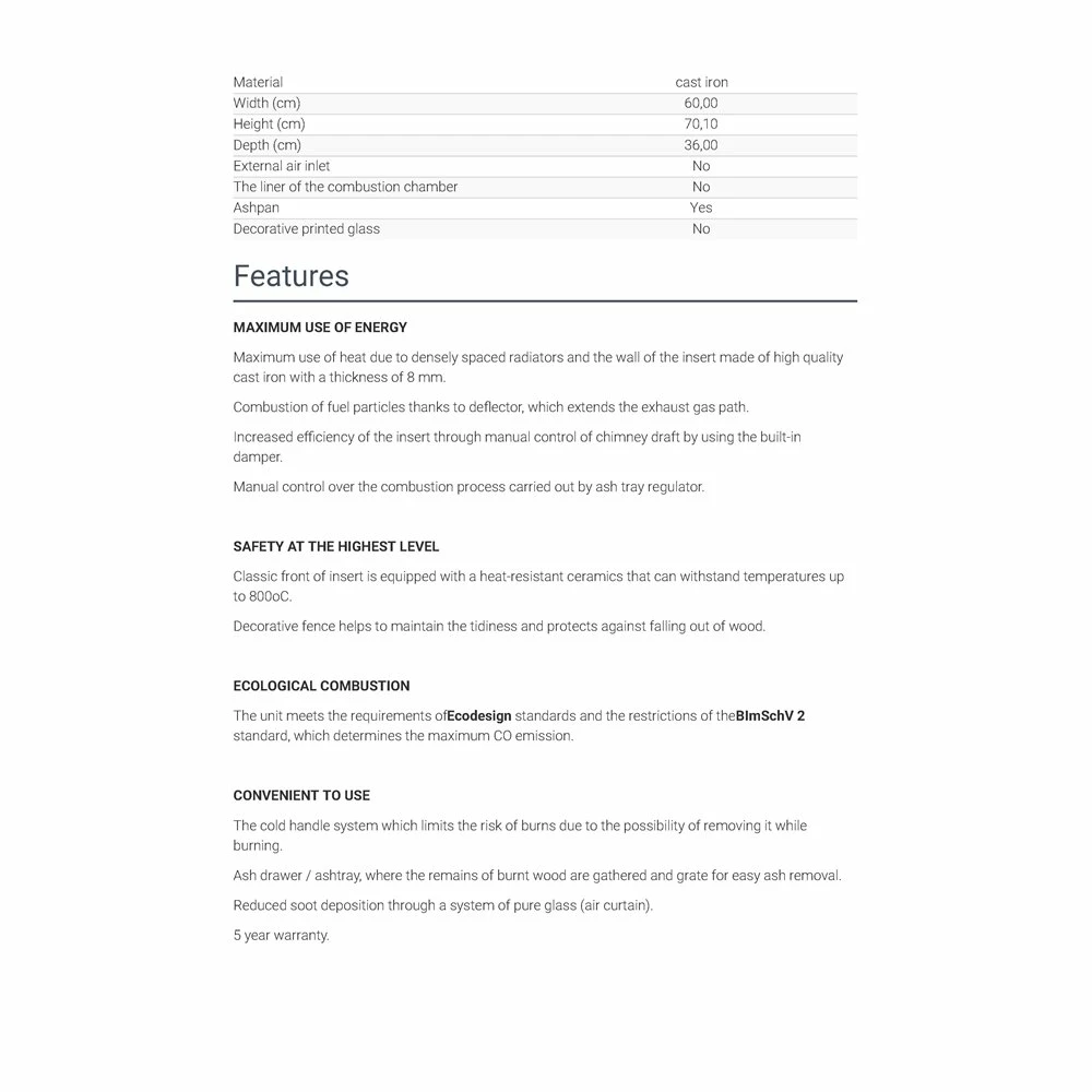 Ενεργειακό τζάκι αερόθερμο μαντεμένιο ίσιο KRATKI MAJA/PF 8KW / 90-120m2 6 Ενεργειακό τζάκι αερόθερμο μαντεμένιο ίσιο KRATKI MAJA/PF 8KW / 90-120m2 - Image 4