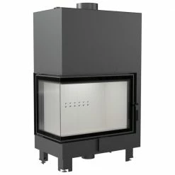 Ενεργειακό τζάκι καλοριφέρ αριστερή γωνία κλειστού δοχείου KRATKI MBA/PW/17/L/BS/W 17KW 100-205M2