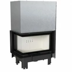 Ενεργειακό τζάκι αερόθερμο αριστερή γωνία με συρόμενη πόρτα KRATKI MBM/L/BS/G 10KW 110-140m2