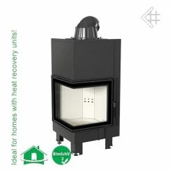 Ενεργειακό τζάκι αερόθερμο αριστερή γωνία KRATKI MBN/L/BS 8KW 80-120m2