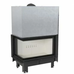 Ενεργειακό τζάκι αερόθερμο δεξιά γωνία με συρόμενη πόρτα KRATKI MBO/L/BS/G 15KW 140-180m2