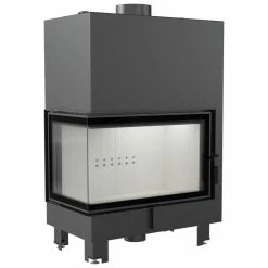 Ενεργειακό τζάκι καλοριφέρ αριστερή γωνία κλειστού δοχείου KRATKI MBO/PW/15/L/BS/W 15KW 100-180M2