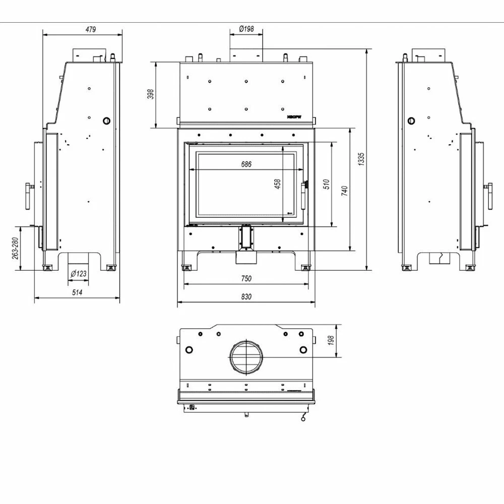 Ενεργειακό τζάκι καλοριφέρ κλειστού δοχείου KRATKI MBO/PW/15/W 15KW 100-180M2 4 Ενεργειακό τζάκι καλοριφέρ κλειστού δοχείου KRATKI MBO/PW/15/W 15KW 100-180M2 - Image 2