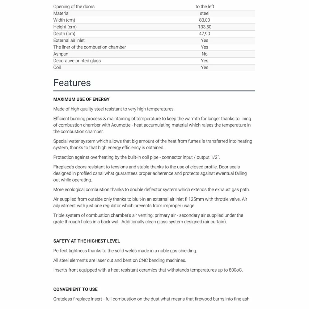 Ενεργειακό τζάκι καλοριφέρ κλειστού δοχείου KRATKI MBO/PW/15/W 15KW 100-180M2 6 Ενεργειακό τζάκι καλοριφέρ κλειστού δοχείου KRATKI MBO/PW/15/W 15KW 100-180M2 - Image 4