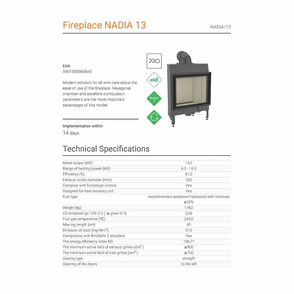Ενεργειακό τζάκι αερόθερμο KRATKI NADIA/13 13KW / 120-160m2 6 Ενεργειακό τζάκι αερόθερμο KRATKI NADIA/13 13KW / 120-160m2 - Image 4