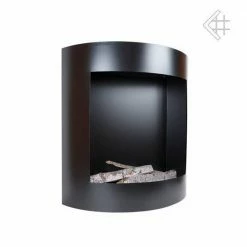 Εστία / Τζάκι βιοαιθανόλης τοίχου KRATKI ROUNDED BLACK TUV