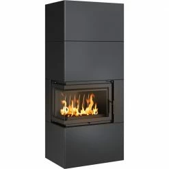 Ενεργειακό τζάκι μαντεμένιο αριστερή γωνία KRATKI SIMPLE/BOX/L/S/BLACK 8KW / 70-90m2