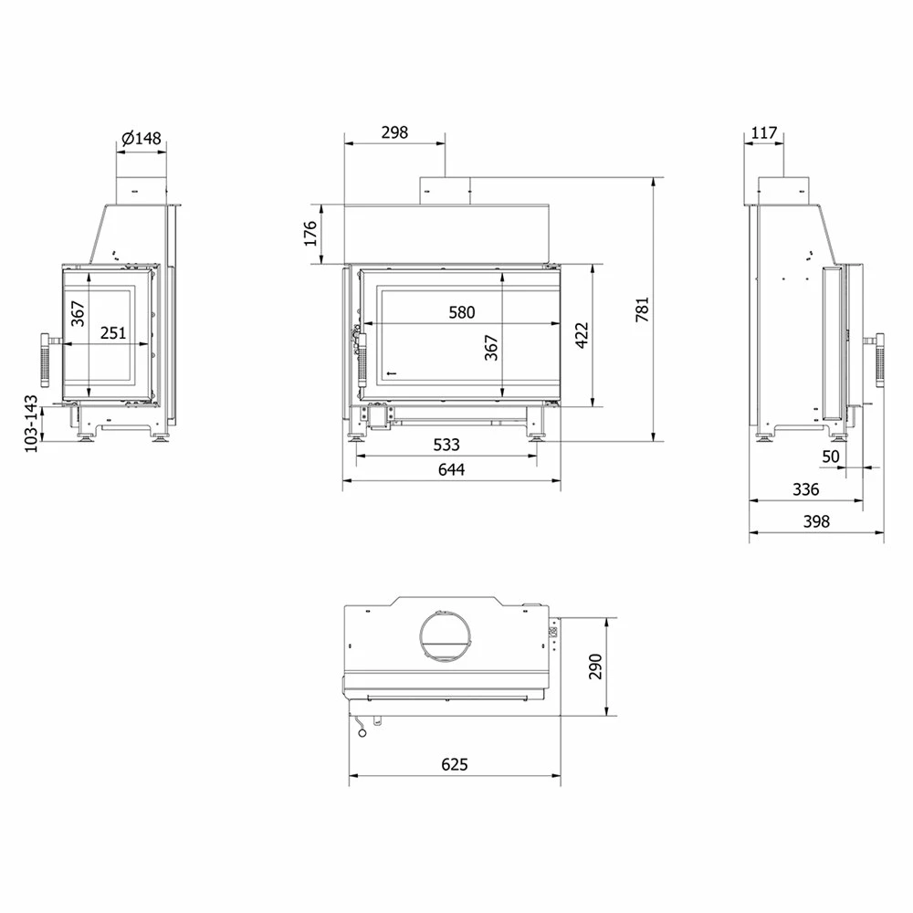 Ενεργειακό τζάκι δεξιά γωνία KRATKI SIMPLE/S/P/BS 6KW / 50-70m2 4 Ενεργειακό τζάκι δεξιά γωνία KRATKI SIMPLE/S/P/BS 6KW / 50-70m2 - Image 2
