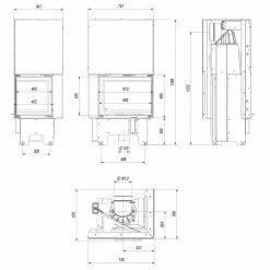 Ενεργειακό τζάκι αερόθερμο συρόμενη πόρτα δεξιά γωνία KRATKI VNP/610/430 9KW 90-115M2 -ΕΝΕΡΓΕΙΑΚΑ ΤΖΑΚΙΑ Εκπτώσεις kratki vnp 610 430 9kw 90 115m2 acumotte 2