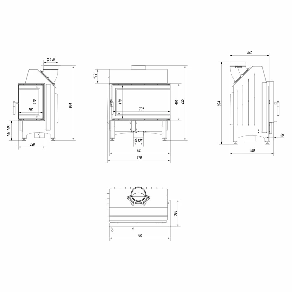 Ενεργειακό τζάκι αερόθερμο δεξιά γωνία KRATKI ZIBI/P/BS/DECO 11KW (100-150M2) 4 Ενεργειακό τζάκι αερόθερμο δεξιά γωνία KRATKI ZIBI/P/BS/DECO 11KW (100-150M2) - Image 2