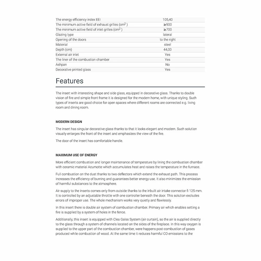 Ενεργειακό τζάκι αερόθερμο δεξιά γωνία KRATKI ZIBI/P/BS/DECO 11KW (100-150M2) 6 Ενεργειακό τζάκι αερόθερμο δεξιά γωνία KRATKI ZIBI/P/BS/DECO 11KW (100-150M2) - Image 4