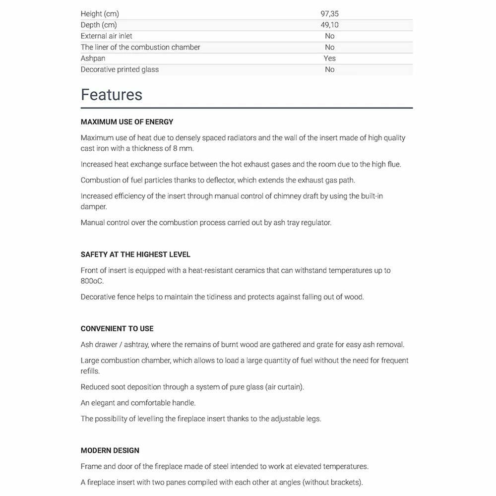 Ενεργειακό τζάκι μαντεμένιο δεξιά γωνία KRATKI ZUZIA/P/BS 16KW / 140-160m2 6 Ενεργειακό τζάκι μαντεμένιο δεξιά γωνία KRATKI ZUZIA/P/BS 16KW / 140-160m2 - Image 4