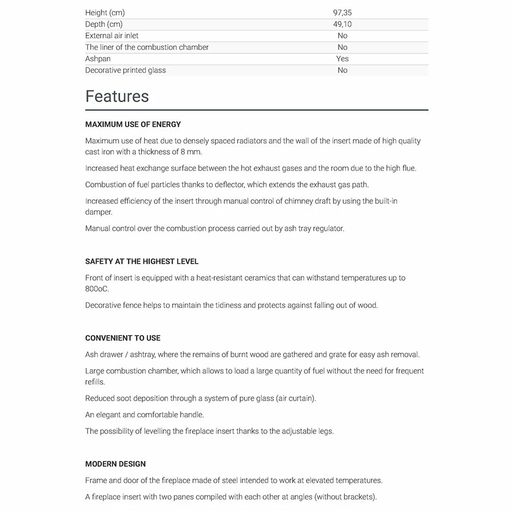 Ενεργειακό τζάκι μαντεμένιο αριστερή γωνία KRATKI ZUZIA/L/BS 16KW / 140-160m2 6 Ενεργειακό τζάκι μαντεμένιο αριστερή γωνία KRATKI ZUZIA/L/BS 16KW / 140-160m2 - Image 4