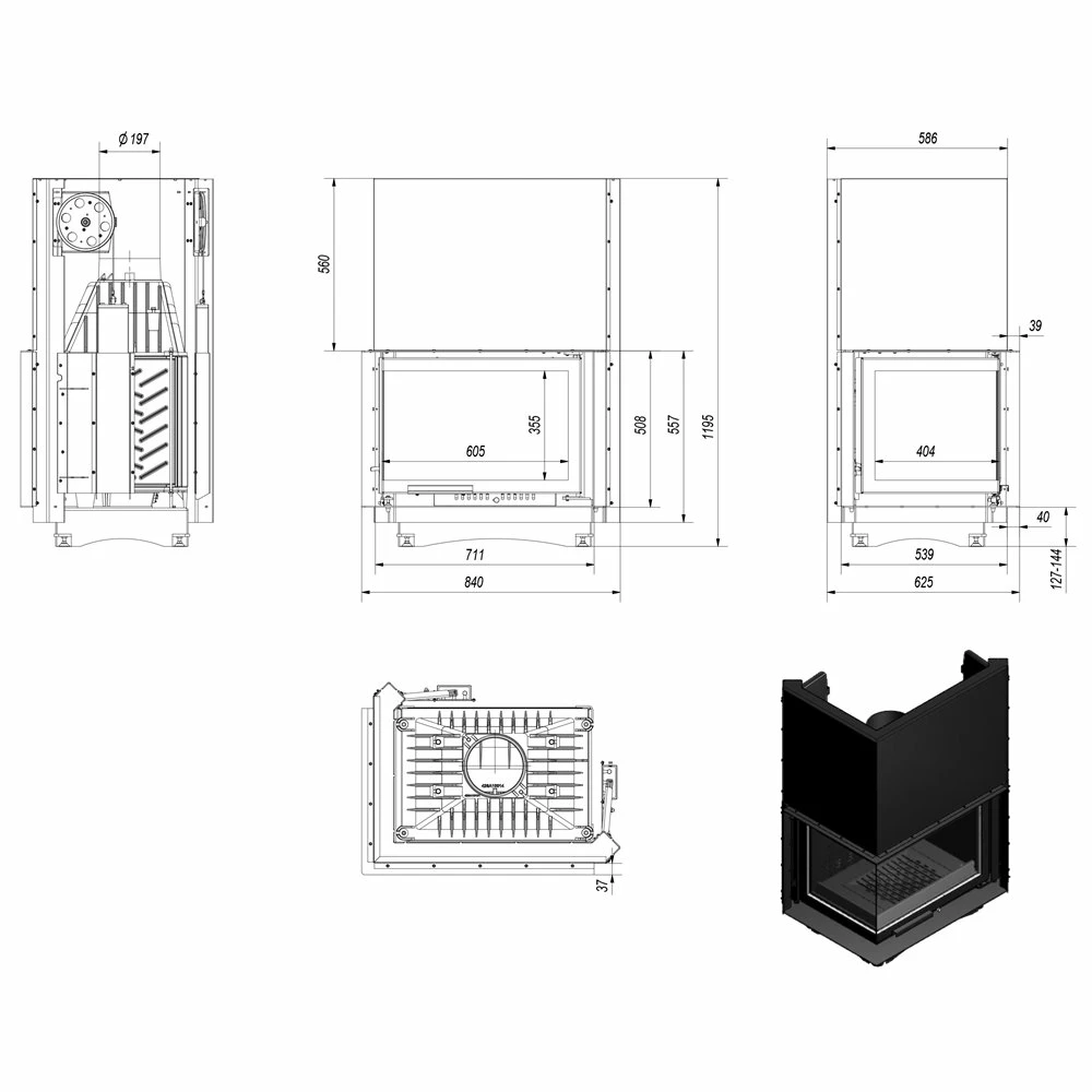 Ενεργειακό τζάκι μαντεμένιο με συρόμενη πόρτα αριστερή γωνία KRATKI ZUZIA/L/BS/G 16KW / 140-160m2 4 Ενεργειακό τζάκι μαντεμένιο με συρόμενη πόρτα αριστερή γωνία KRATKI ZUZIA/L/BS/G 16KW / 140-160m2 - Image 2