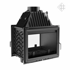 Ενεργειακό τζάκι αερόθερμο μαντεμένιο διαμπερές με επίπεδες ανοιγόμενες πόρτες KRATKI ZUZIA/T 16KW / 140-160m2