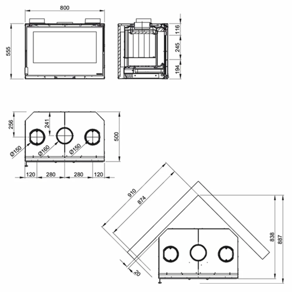 Extraflame Ενεργειακό τζάκι κασέτα La Nordica Inserto 80 Crystal EVO 2.0 Ventilato 7,4kW 4 Extraflame Ενεργειακό τζάκι κασέτα La Nordica Inserto 80 Crystal EVO 2.0 Ventilato 7,4kW - Image 2