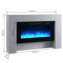 Ηλεκτρικό τζάκι δαπέδου με θέρμανση Richen Iraklis Beton -ΕΝΕΡΓΕΙΑΚΑ ΤΖΑΚΙΑ Εκπτώσεις ηλεκτρικό τζάκι δαπέδου με θέρμανση richen iraklis beton 2