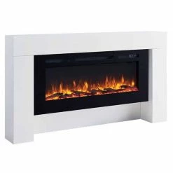 Ηλεκτρικό τζάκι δαπέδου με θέρμανση Richen Iraklis White